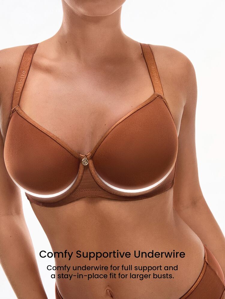 LUVLETTE Dream Curve Air Halloween Full Coverage Airy Breathable Sheer Brown Mesh Spacer Cup Women Bra - Coral Orange - View 10