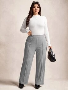 Comfylo Plus Size Pants - Grey - View 3