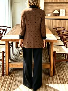 Zayélia Women's Polka Dot Long Sleeve Top And Loose Pants 2 Pieces Set - Multicolor - View 2