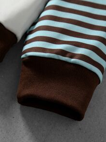 ROMWE MEN Men's Autumn/Winter Patchwork Embroidered Pullover Sweatshirt - Multicolor - View 3