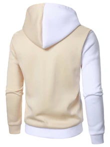 Manfinity Homme Men's Colorblock Casual Daily Hoodie Sweatshirt - Multicolor - View 2