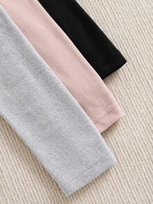 SHEIN Tween女孩款 多功能休閒貓咪印花3件套 高領長袖抓絨內層打底衫T恤 - 彩色 - 查看 5