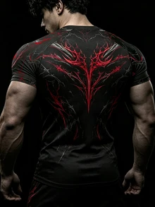RISE LYT Men's Sports Crew Neck Short Sleeve Printed T-Shirt - Multicolor - View 2