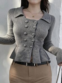 DAZY Women Cardigans - Dark Grey - View 1