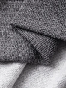 FRIFUL Women's Solid Color Faux Pearl Decor Casual Daily Long Sleeve Sweatshirt - Grey - View 7