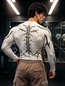 GymBeat Men's Slim Fit Long Sleeve Sports T-Shirt - Multicolor - View 2