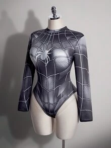 SHEIN ICON Plus Size Bodysuits - Grey - View 3