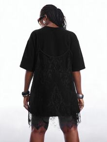 SHEIN EZwear 大碼兩件套裝 - 黑色 - 查看 2