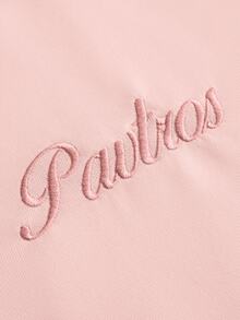 PAVTROS 男士字母刺繡圖案休閒日常穿著T恤 - 粉色 - 查看 2