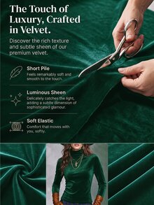 Solivie Kaos Lengan Panjang Beludru Wanita untuk Musim Gugur, Lapisan Dasar Beludru - Dark Green - View 3