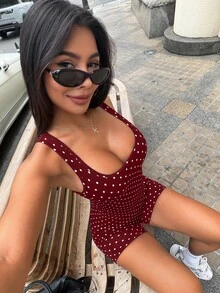 SHEIN Velisys 無縫連身褲 女款瑜伽運動連身褲 收腰顯臀修身性感 戶外運動健身連身褲 - 彩色 - 查看 4
