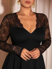 Cravure Plus Size Dresses - Black - View 6