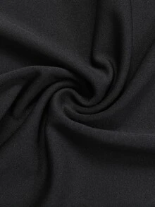 LUMIGAL Women's Elegant Casual Daily Commute Asymmetrical Shoulder Patchwork Ruffle Long Sleeve Elastic Slim Fit Flare Leg Black Jumpsuit - Black - View 13