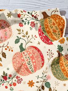 EMERY ROSE Women's Casual Minimalist Halloween Pumpkin & Maple Leaf V-Neck Blouse - Multicolor - View 3