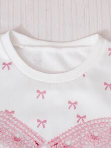 Genkimix Kids 女童韓系活力灰色運動衫與修身長褲蝴蝶結緞帶兩件套 - 彩色 - 查看 5
