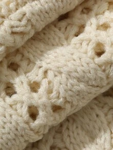 FRIFUL Setelan Sweater Wanita 2 Potong dengan Desain Berongga dan Kancing Satu Baris, Cocok untuk Kencan, Liburan, Pesta, Brunch, Warna Putih Krem untuk Musim Gugur dan Musim Dingin - Khaki - View 9