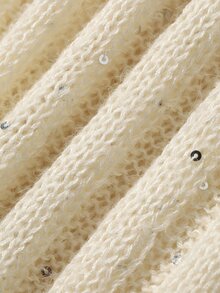 Dazy Plus Sequin Embellished Pullover Sweater, Casual Blogger Style, Spring/Autumn New Arrival - Apricot - View 8