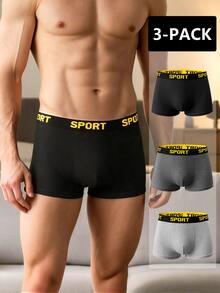 Manfinity Underwear&Sleepwear Basics Men's 3-Pack Minimalist Boxer Briefs - Multicolor - View 1