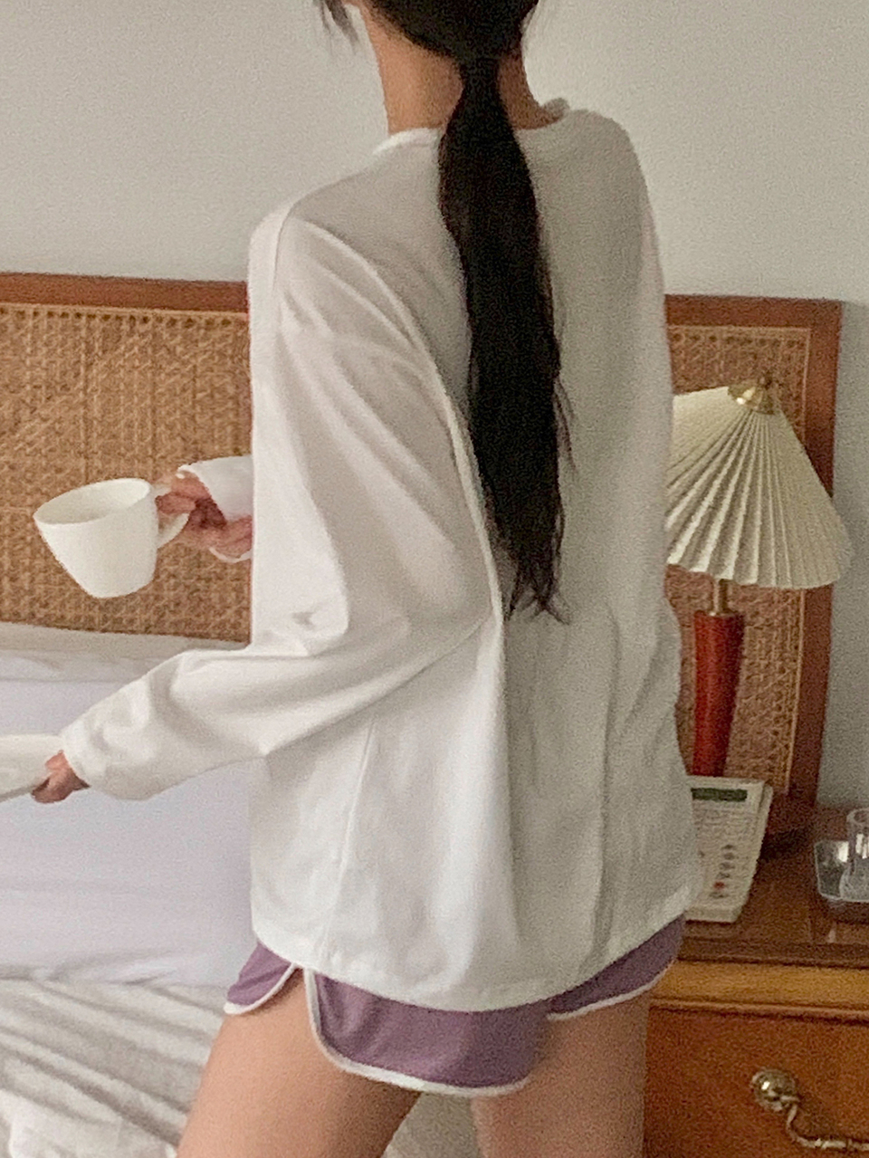 Women's 2pcs Pajama Set With Colorful English Graphic Loose Long Sleeve T-Shirt And Short Pants