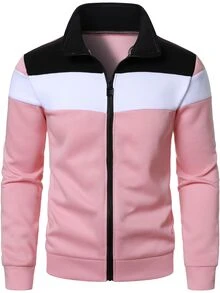 Manfinity Homme 男士拼色休閒日常連帽衛衣 - 彩色 - 查看 3