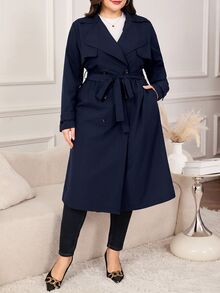 Reflora Áo khoác Plus Size - Màu xanh hải quân - Xem 1