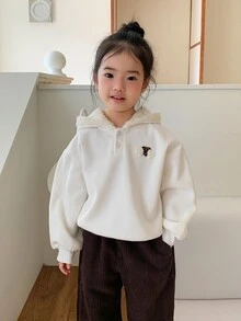 DAZY Infant (Girl) Hooded Long Sleeve Sweatshirt, Autumn/Winter - Beige - View 1