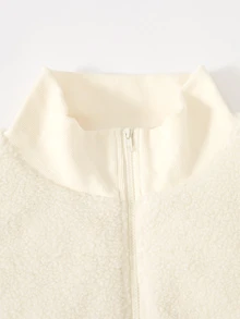 Rusticease Plus Size Women's Zipper Casual Versatile Winter Cotton Padded Vest - Apricot - View 5