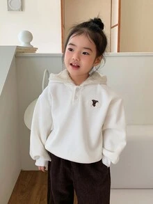 DAZY Infant (Girl) Hooded Long Sleeve Sweatshirt, Autumn/Winter - Beige - View 6