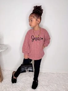 Young Girl Embroidered Round Neck Long Sleeve T-Shirt And Pants Set - Multicolor - View 5