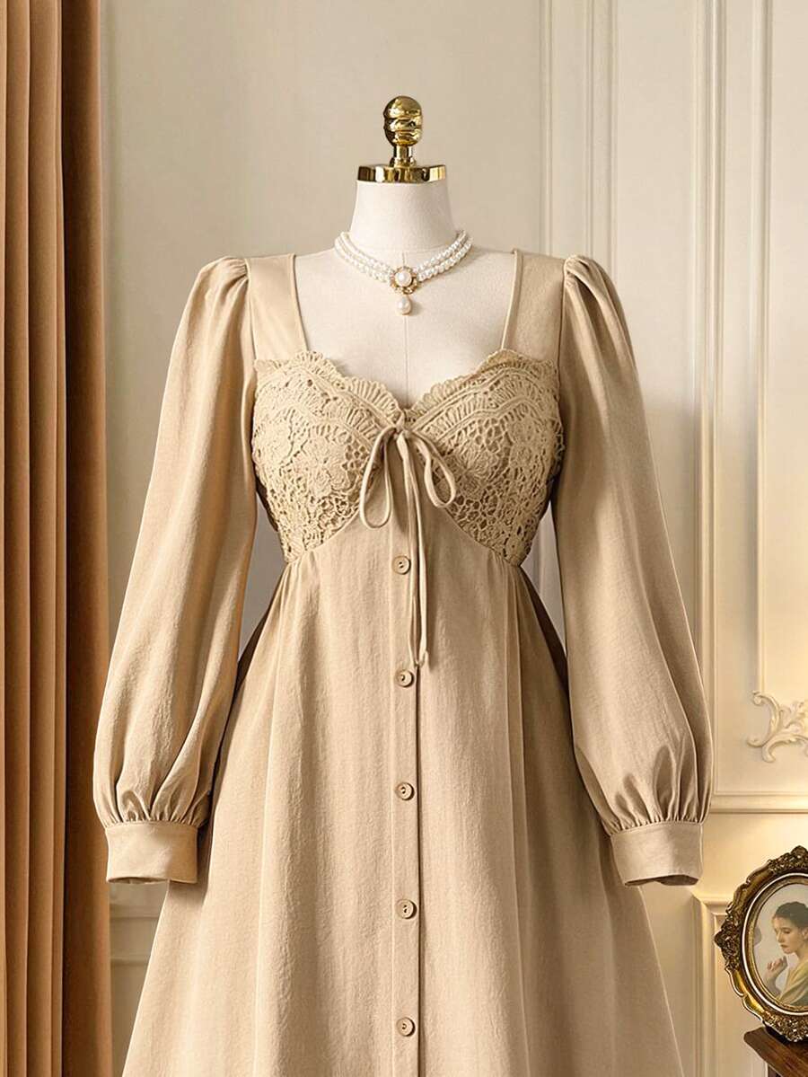 Rometta Plus Size Dresses - Khaki - View 1