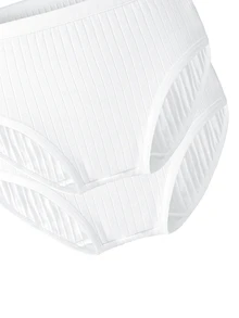 2 Sets Tween Girl Tween Girl Solid Color Textured Fabric White Traceable Cotton Camisole & Triangle Bra Set - White - View 3
