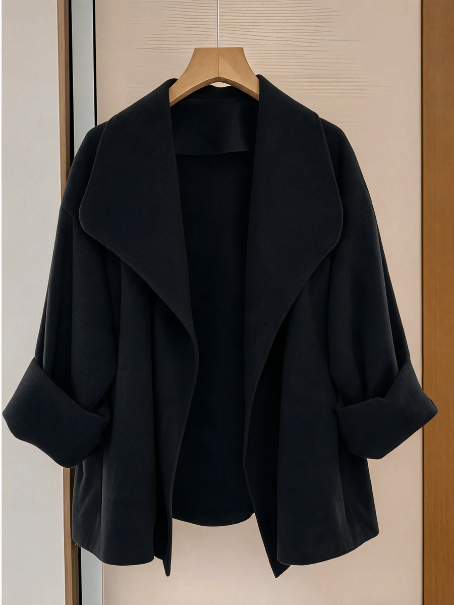 GlowEve CURVE Plus Size Elegant Fashionable Lapel Trench Coat Jacket Streetwear - Multicolor - View 1