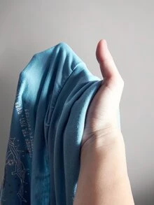 SHEIN ICON 女款大尺碼字母與骷髏圖案印花休閒日常穿搭T恤 - 藍色 - 查看 3
