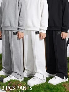SHEIN 3PCS Young Boys Sweatpants - Multicolor - View 1