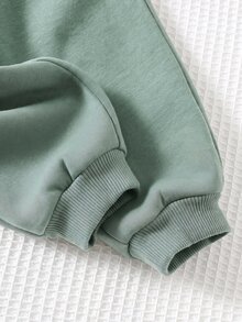 Cozy Pixies 男嬰卡通恐龍圖案連帽長袖套頭衛衣彈性腰收口秋冬長褲2件套 - 彩色 - 查看 7