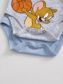 TOM & JERRY X SHEIN 2PCS Baby Boys Bodysuits - Multicolor - View 5