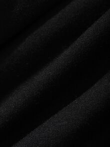 DAZY Men's Textured Fabric Solid Color Basic Half-Placket T-Shirt - Black - View 9