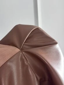 Feyla Women's V-Neck Petal Sleeve Pleated Long Dress - Brown - View 7