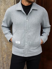 Manfinity Homme Men's Minimalist Casual Commute Short Coat - Grey - View 3