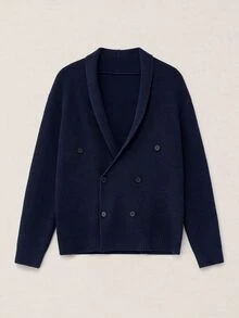 Calmiston 男士含羊毛復古鈕扣長袖針織開襟衫 正式穿著 - 彩色 - 查看 7