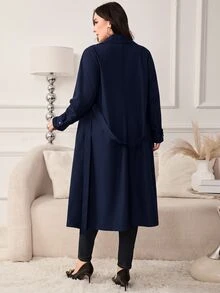 Reflora Áo khoác Plus Size - Màu xanh hải quân - Xem 2
