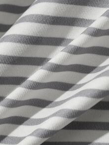 DAZY Women's Striped Long Sleeve Top And Pants Casual Daily Loungewear Set - Grey - View 10