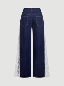 Sweetra Women's Single-Breasted Halter Neck Top And Long Pants Casual Everyday Denim Set - Blue - View 9