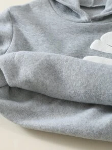SHEIN 2件組兒童小男孩秋冬休閒連帽長袖套頭衛衣與彈性腰長褲套裝，灰色套頭衛衣套裝，男孩套裝，運動套裝，秋冬套裝 - 彩色 - 查看 8