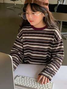 Dazy Kids Tween Girl Striped Casual Daily Long Sleeve T-Shirt - Multicolor - View 3