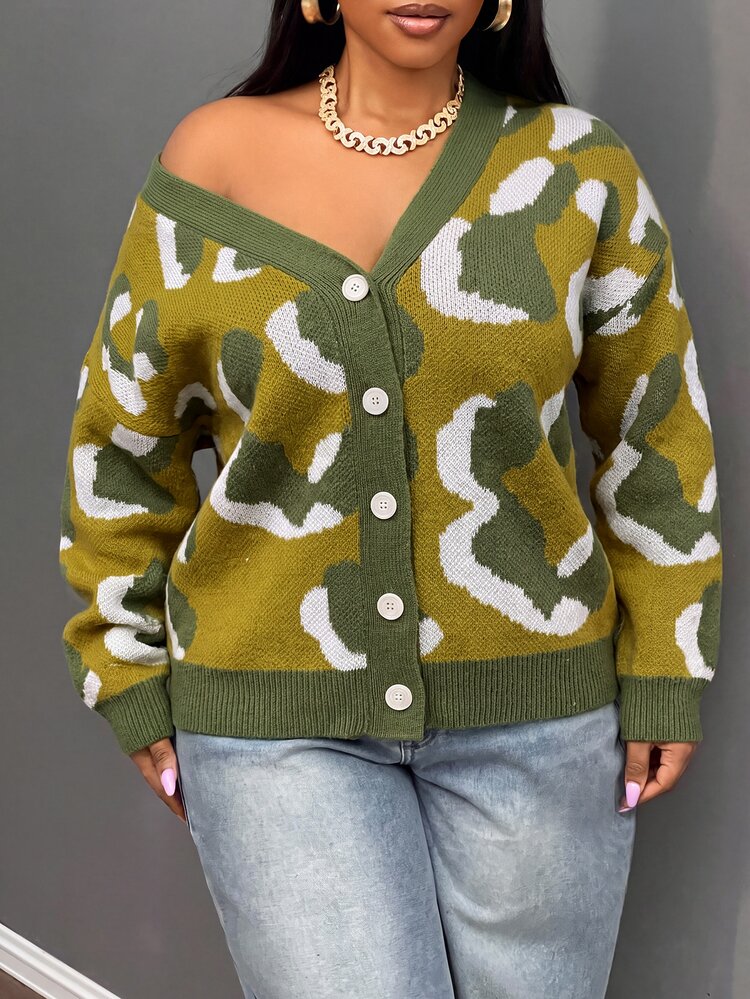 Slaydiva Cárdigans de talla grande - Multicolor - Añade 7