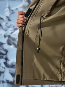 Exploreva Women's Minimalist Zipper Pocket Long Sleeve Outdoor Softshell Jacket - Khaki - View 4