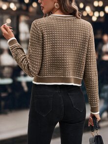 SHEIN Clasi 女款拼色休閒百搭日常穿著開襟衫 - 彩色 - 查看 2