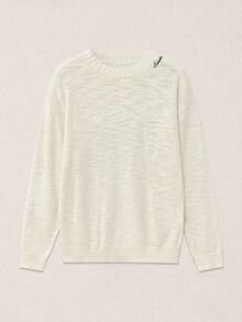 Calmiston Men's Letter Pattern Casual Versatile Daily Wear Sweater - White - View 7