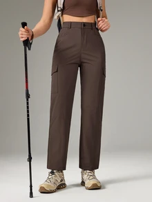 OutZeal Women Outdoor Pants Hiking Camping Water-Resistant Multi Pocket Outdoor Bottoms - Brown - View 5